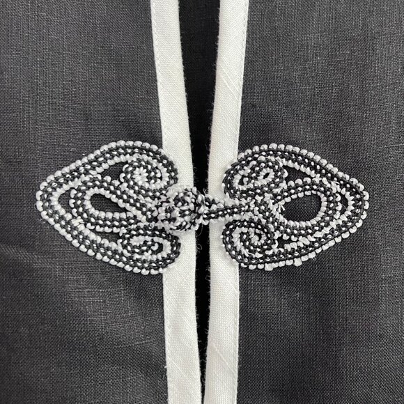 Jones New York Black White 100% Linen Top - Picture 5 of 10